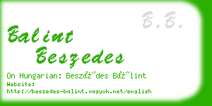 balint beszedes business card